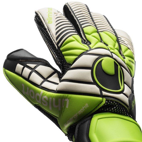 Uhlsport Eliminator Super Goalkeeper Gloves Graphite White/Green - Best Buy Soccer